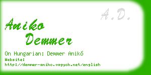 aniko demmer business card