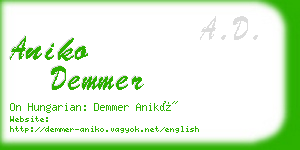 aniko demmer business card